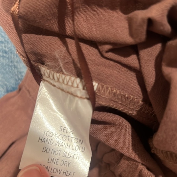 Wide Leg Mocha Crop Barrel Style Oversized Pockets Drawstring Waist by Blu Ivy - Picture 3 of 7